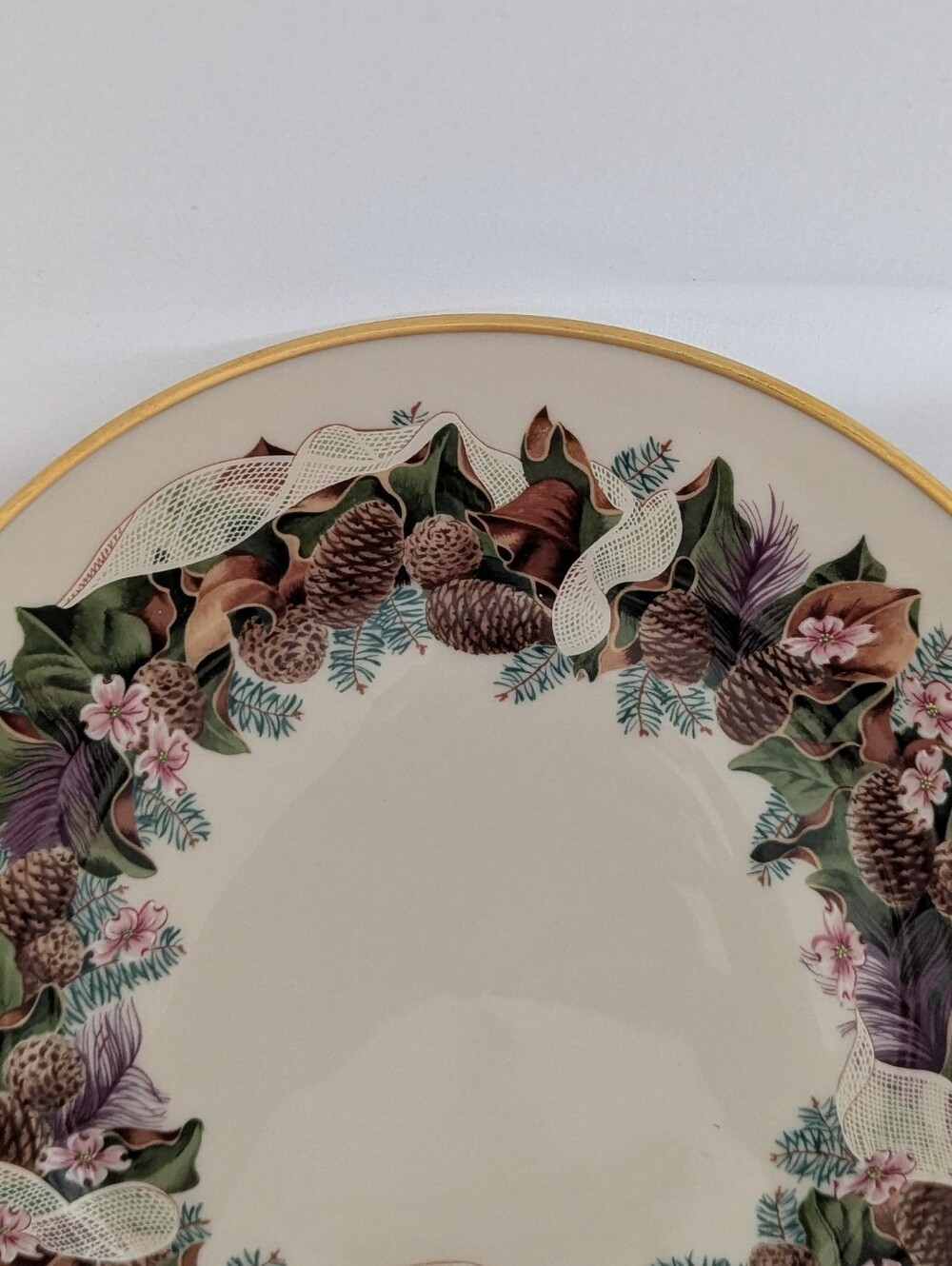 Lenox 1992 Colonial Christmas Wreath Plate #12 North Carolina Limited Edition - Picture 3 of 11